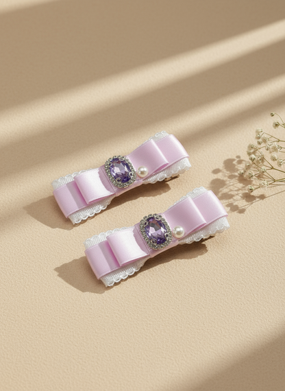 Diane Lace Bejewelled Flat Bow