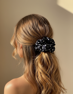 Medium Dahlia Mulberry Silk Scrunchies