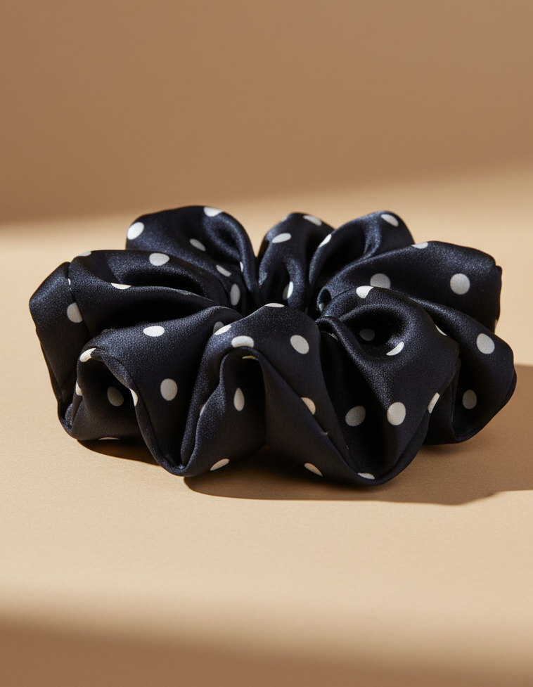 X-Large Dahlia Polka Dots Scrunchies