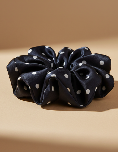 X-Large Dahlia Polka Dots Scrunchies