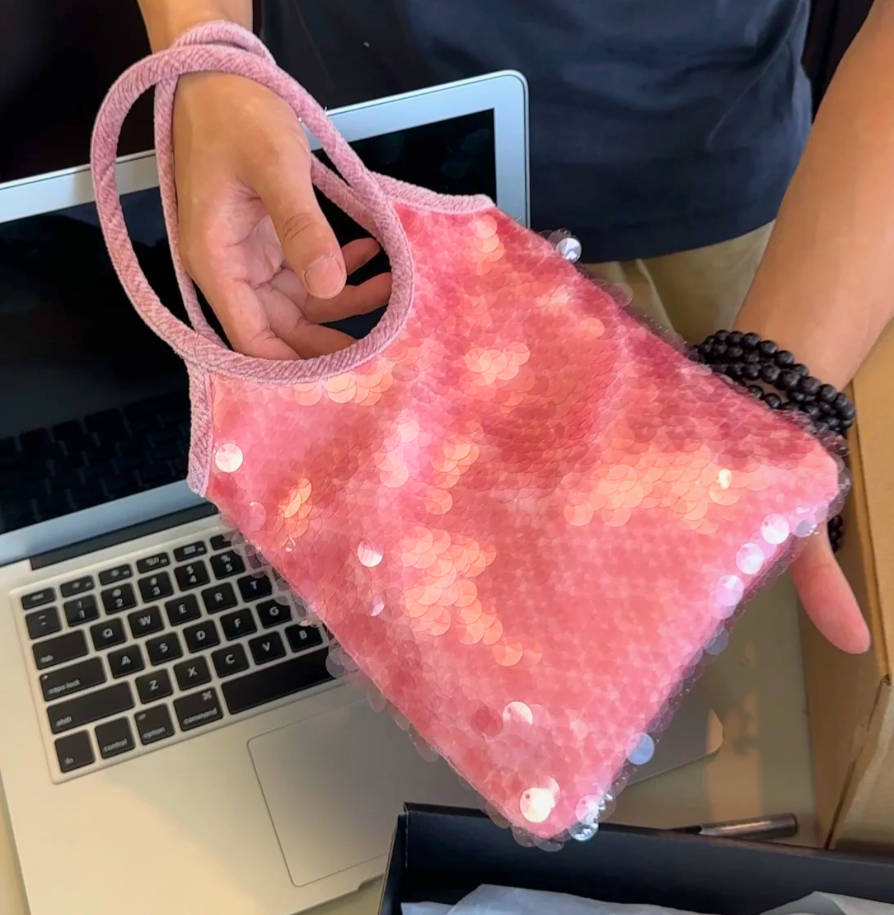 Mini Blush Sequins Evelyn Tote