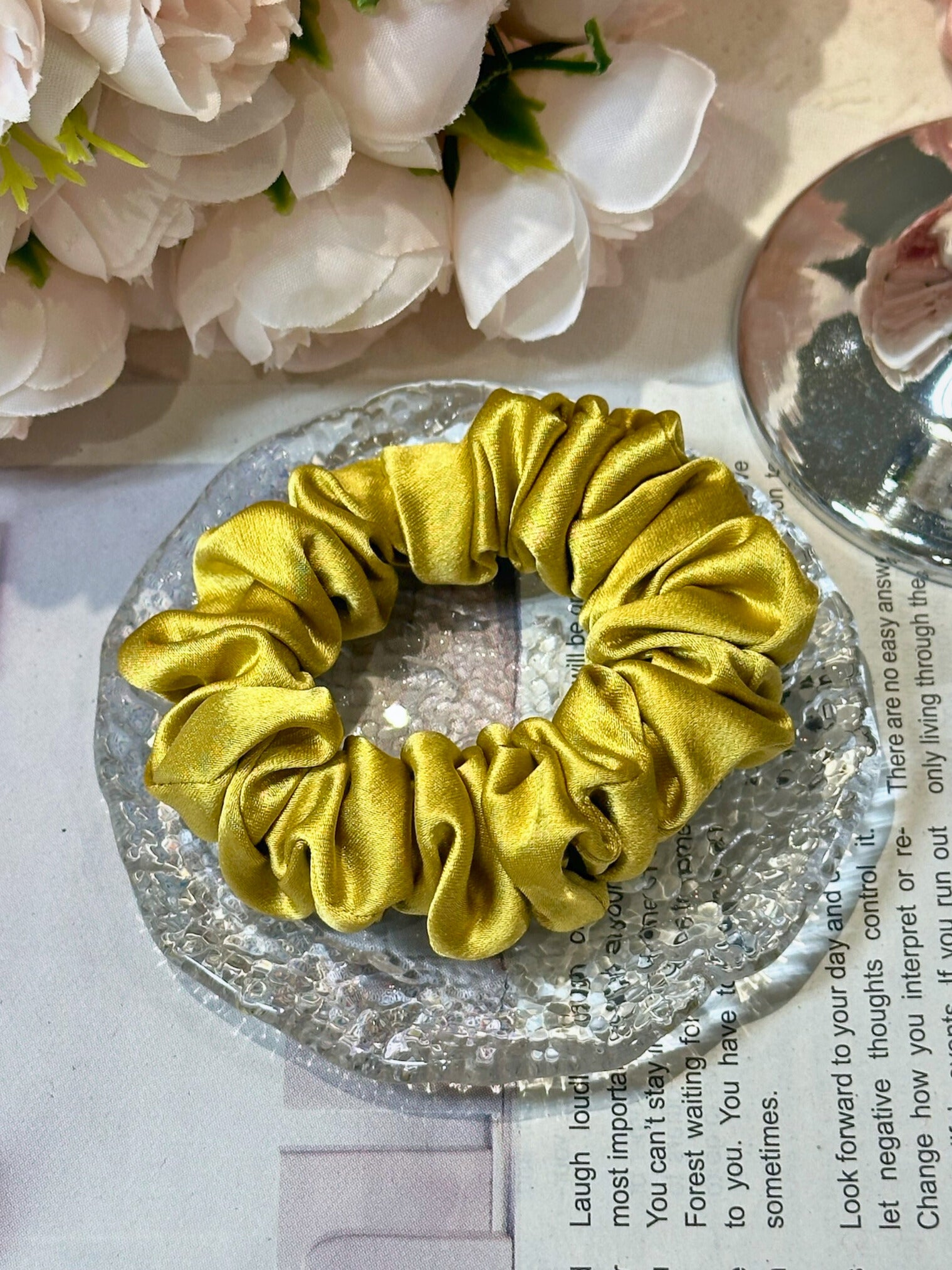 Small Dahlia Mulberry Silk Scrunchies