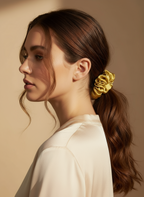 Small Dahlia Mulberry Silk Scrunchies