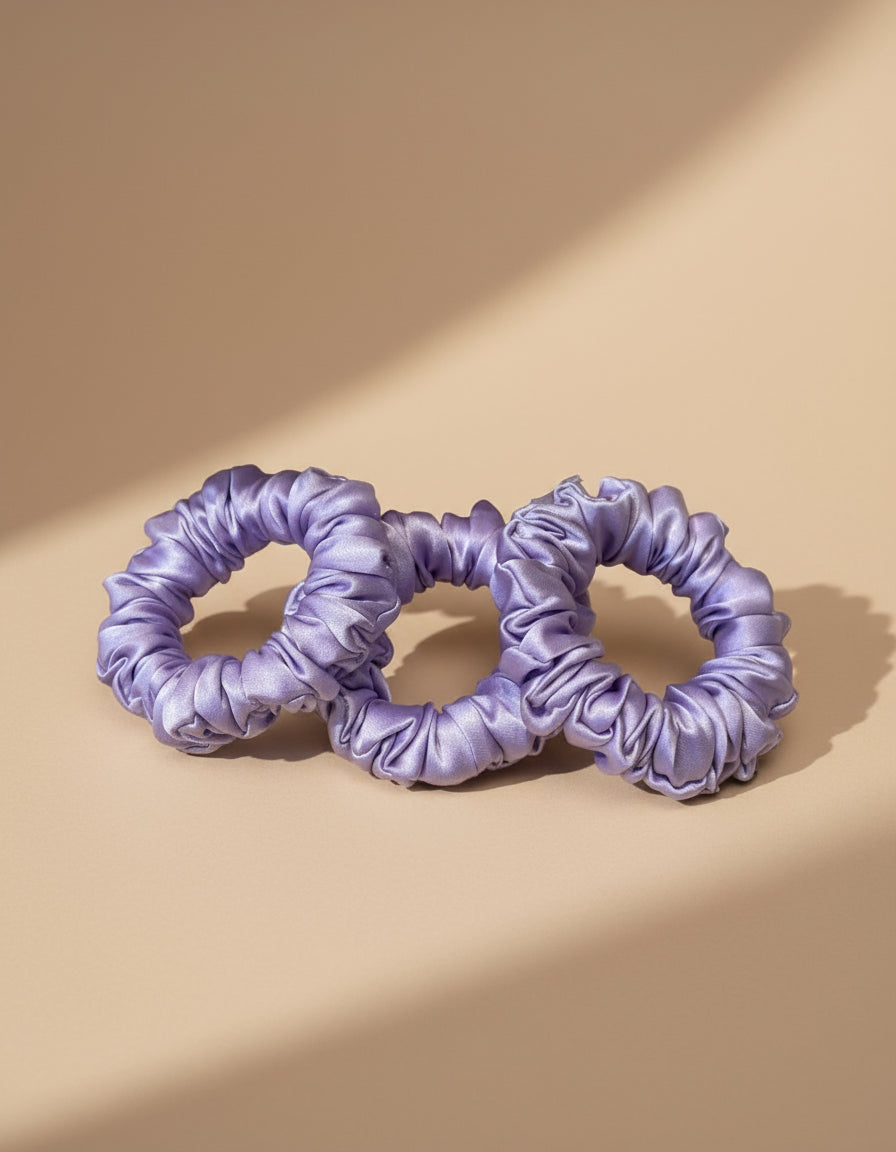 Small Dahlia Mulberry Silk Scrunchies