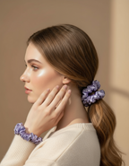 Small Dahlia Mulberry Silk Scrunchies