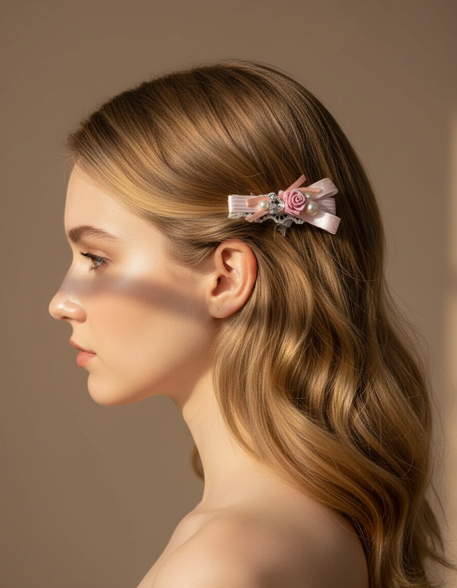 Hailey Rose Polka-Dot  Flat Bow