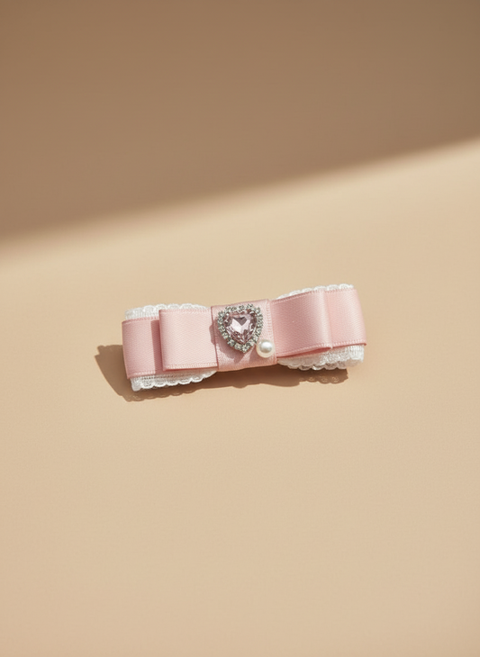 Candice Bejewelled Heart Flat Bow