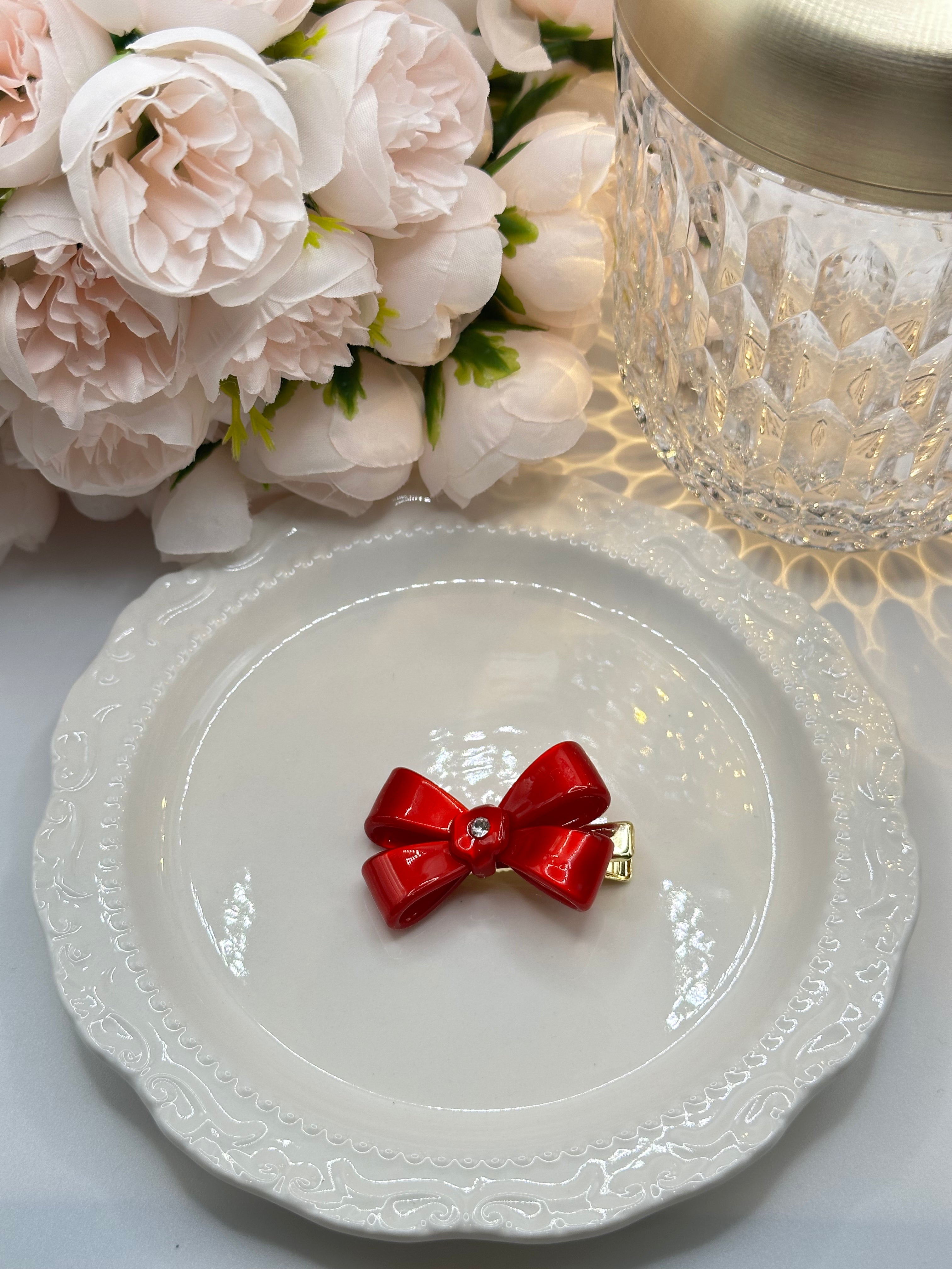 Red  Bow Hair Clip