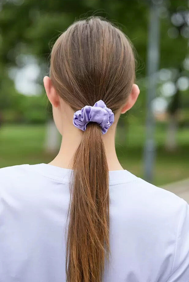 Small Dahlia Mulberry Silk Scrunchies