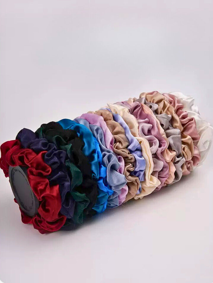 Small Dahlia Mulberry Silk Scrunchies