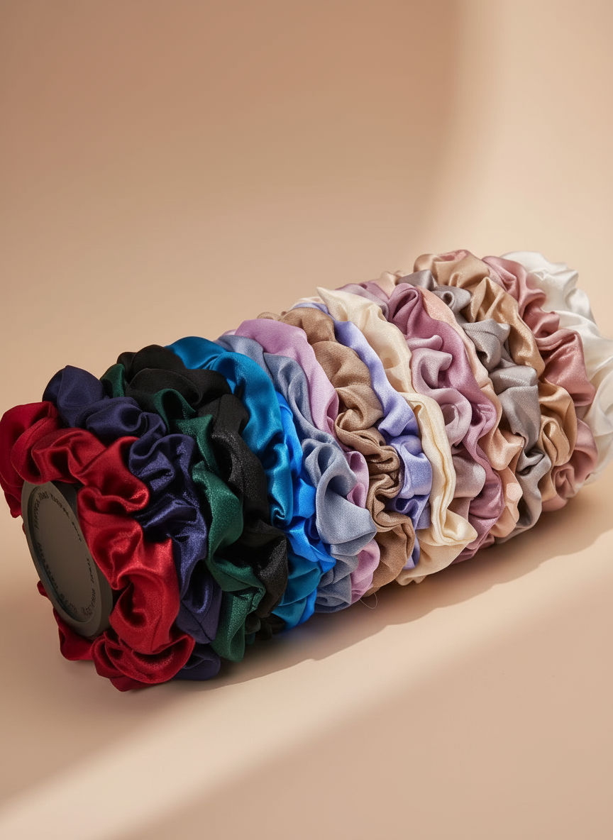 Small Dahlia Mulberry Silk Scrunchies