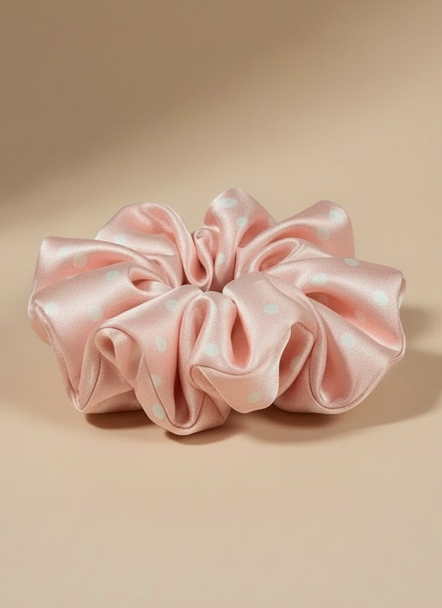 X-Large Dahlia Polka Dots Scrunchies