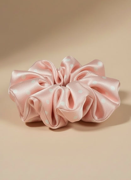 X-Large Dahlia Polka Dots Scrunchies