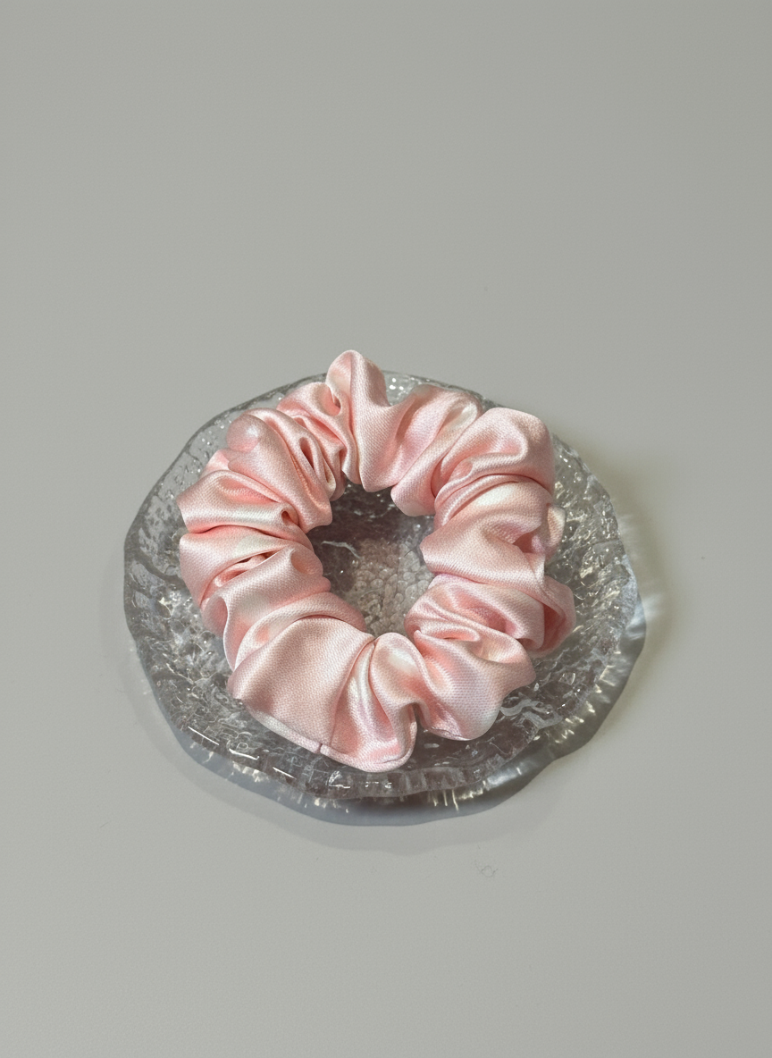 Small Dahlia Polka Mulberry Silk Scrunchies