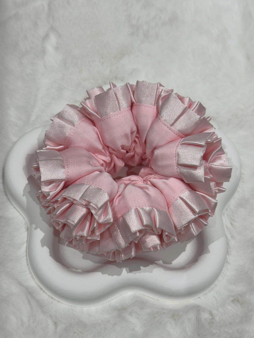 Chouchous pivoine en satin rose