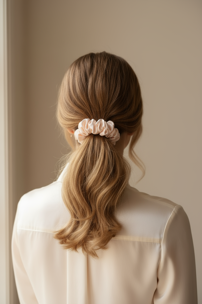 Small Dahlia Mulberry Silk Scrunchies