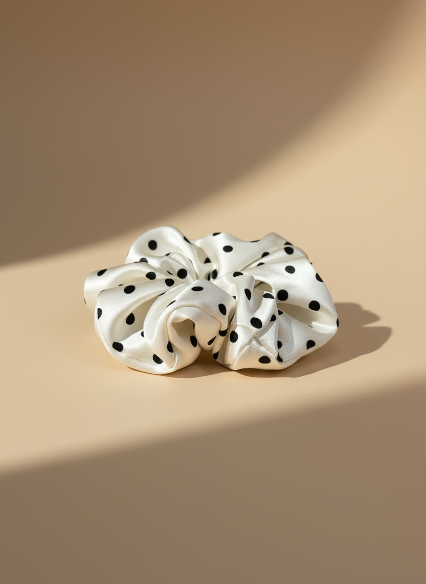 X-Large Dahlia Polka Dots Scrunchies