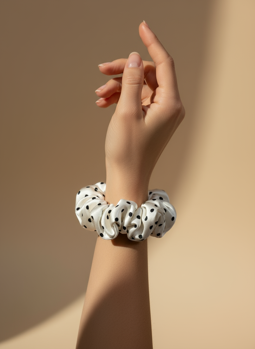 Medium Dahlia Mulberry Silk Scrunchies