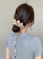 Medium Dahlia Mulberry Silk Scrunchies