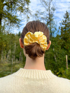 Large Dahlia Polka Mulberry Silk Scrunchies