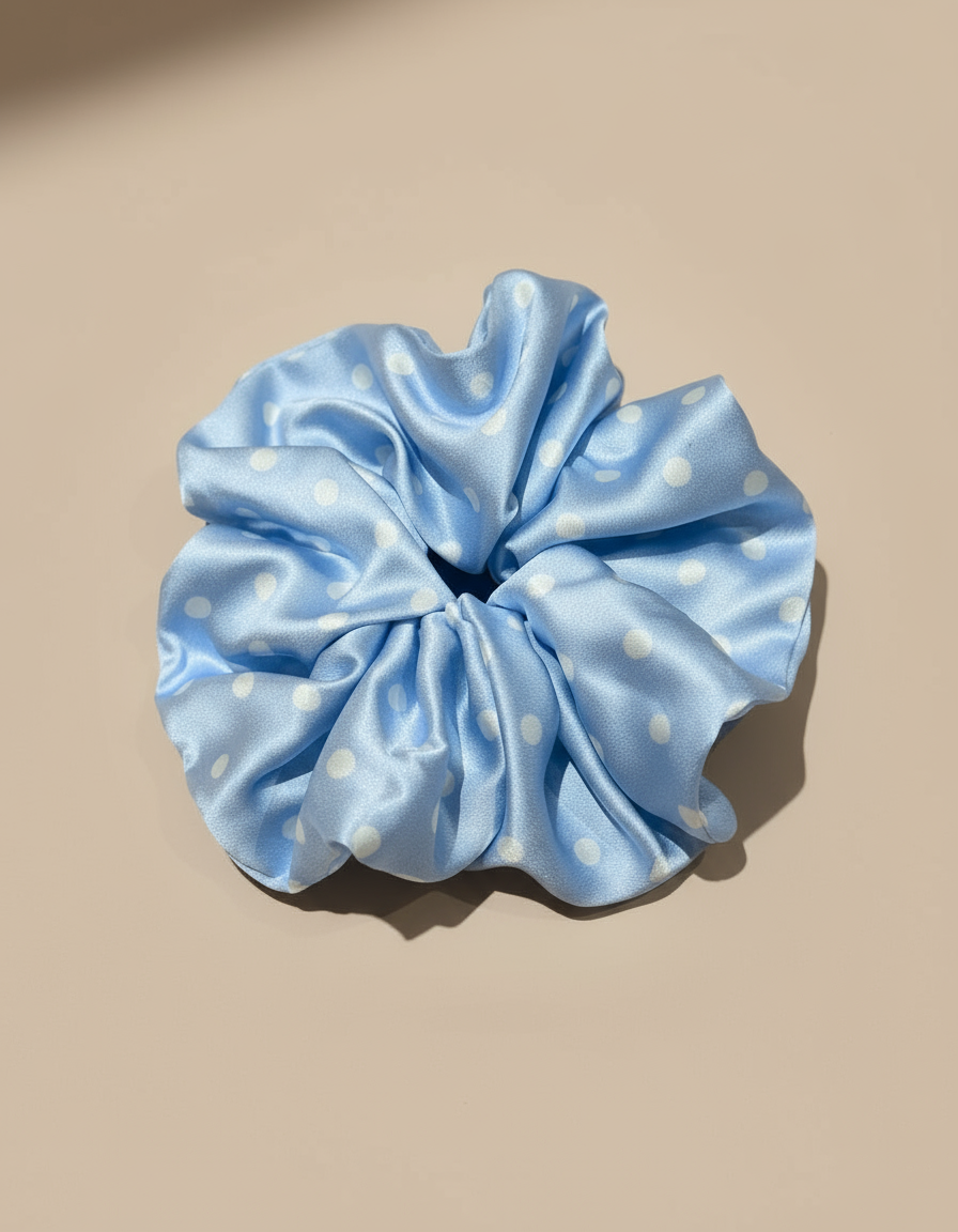 X-Large Dahlia Polka Dots Scrunchies