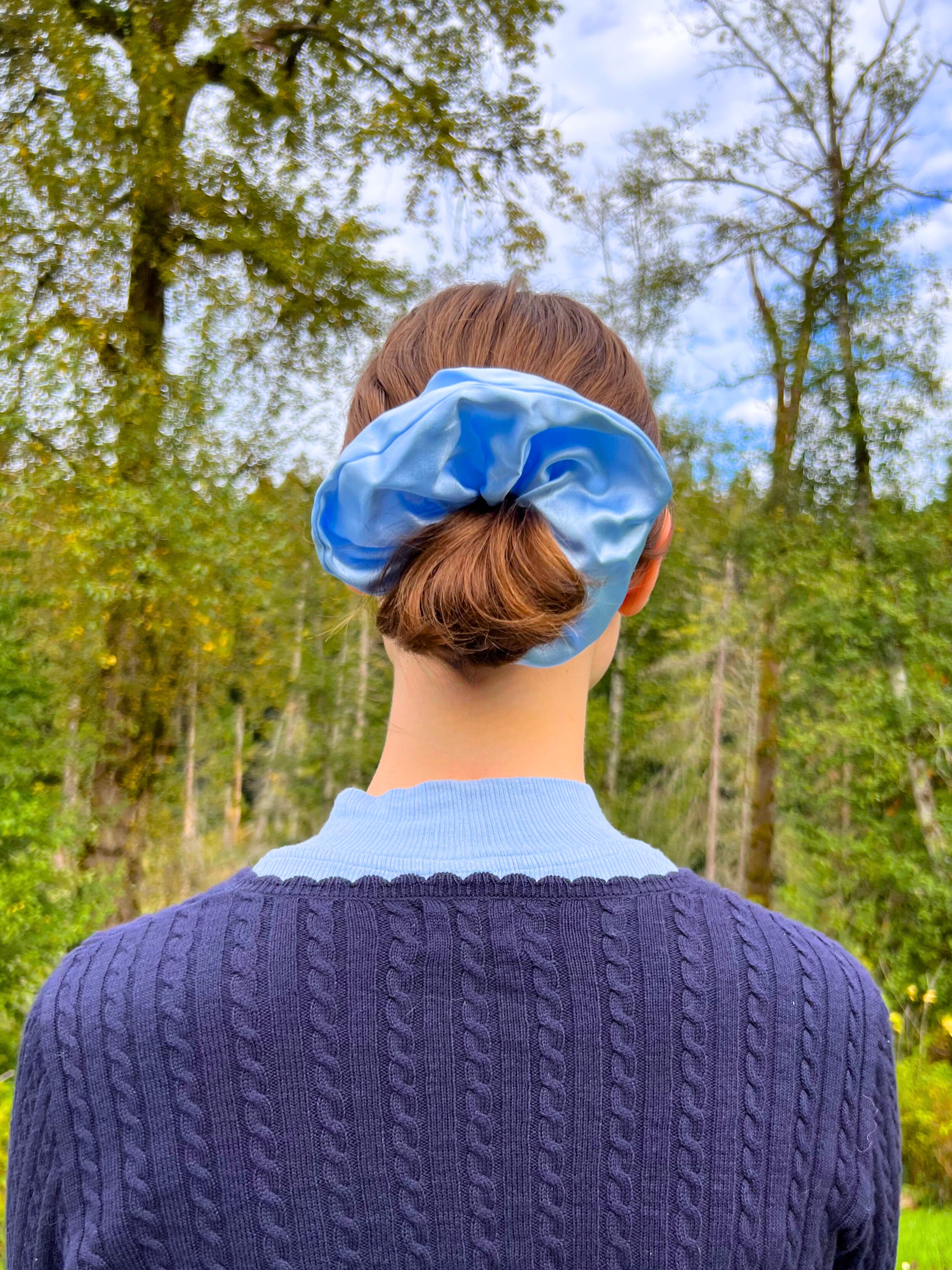 X-Large Dahlia Mulberry Silk Scrunchies