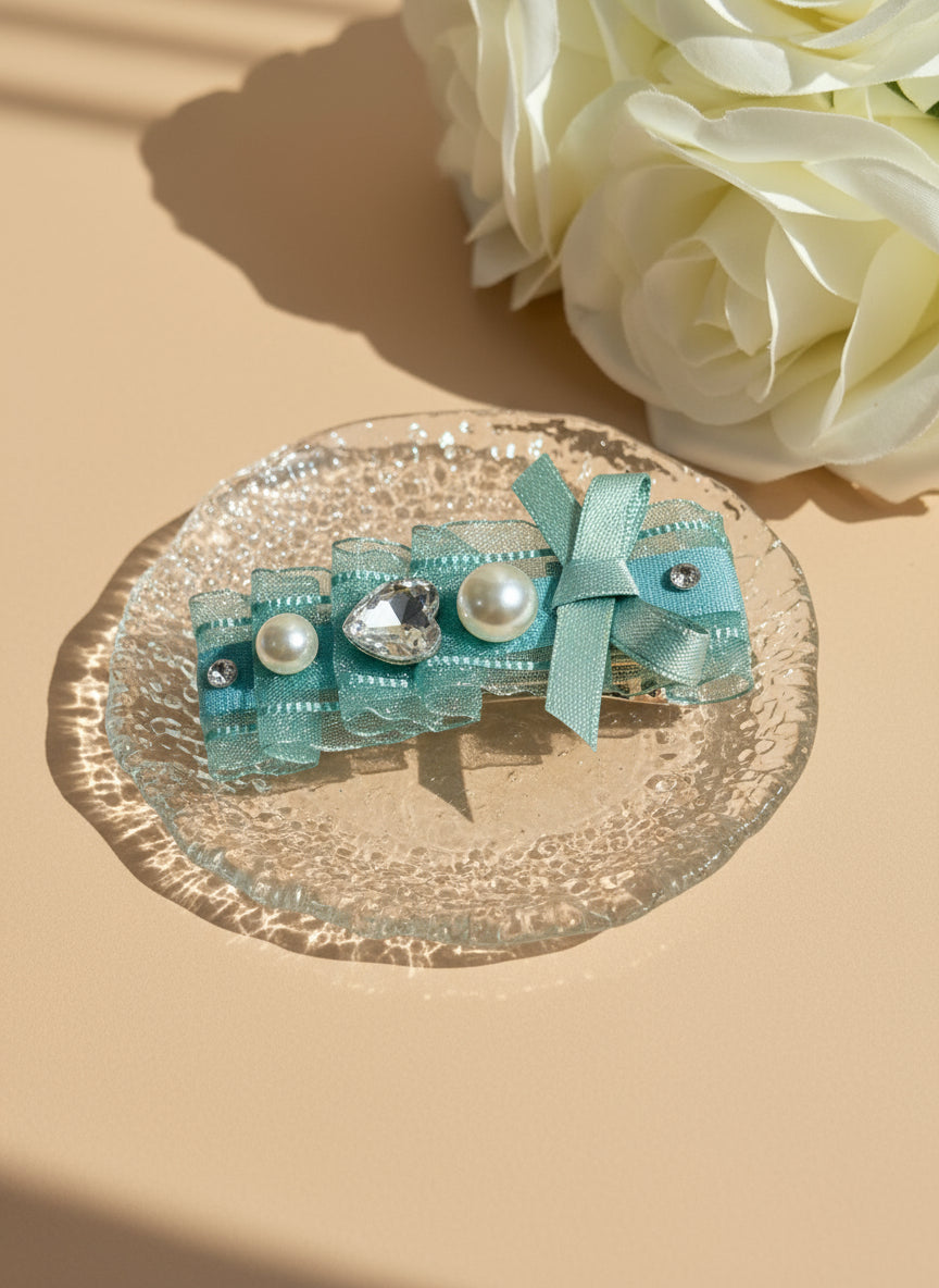 Celia Organza Hearted Hair Clip