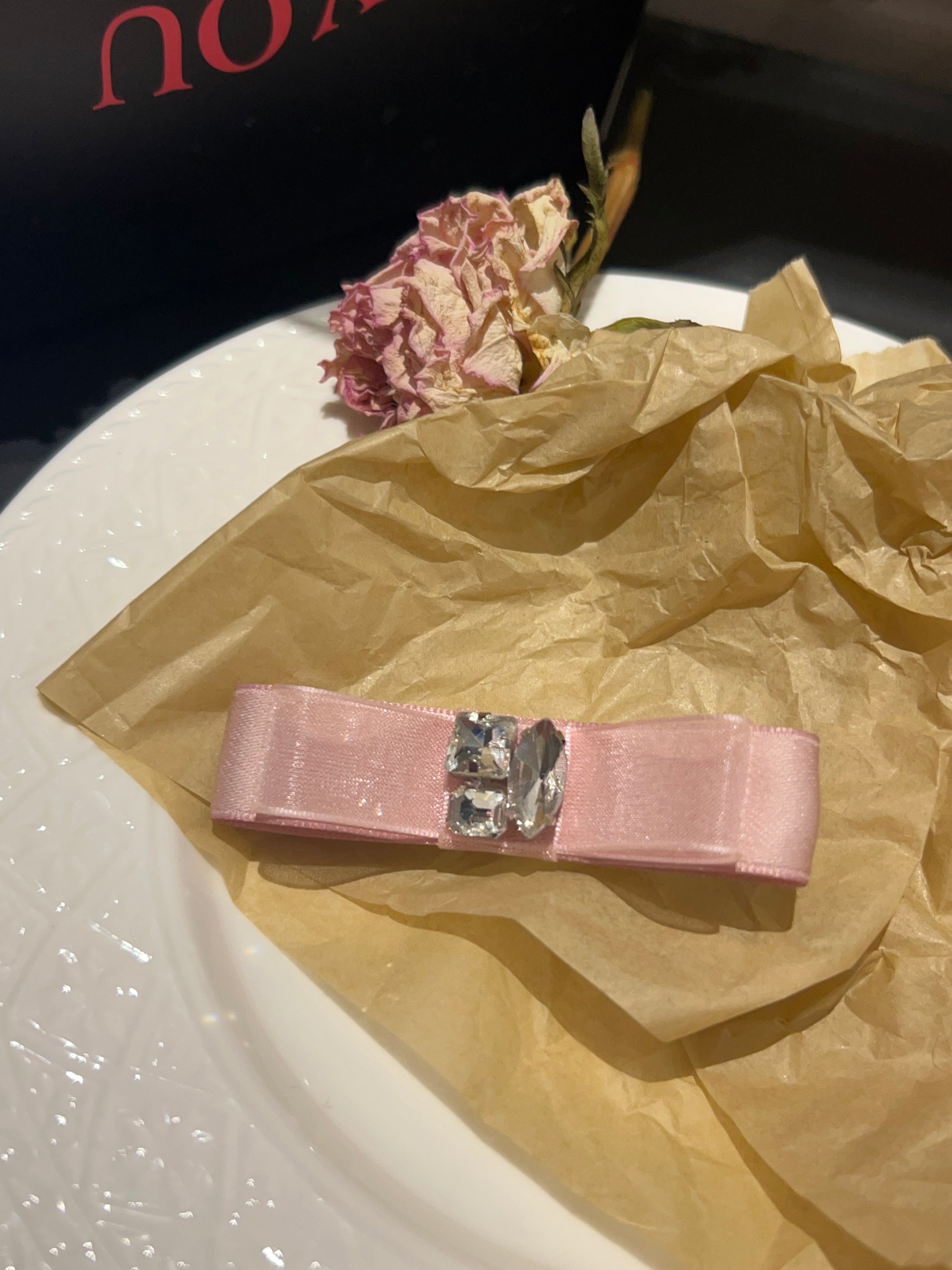 Harper Organza Bejewelled Flat Bow