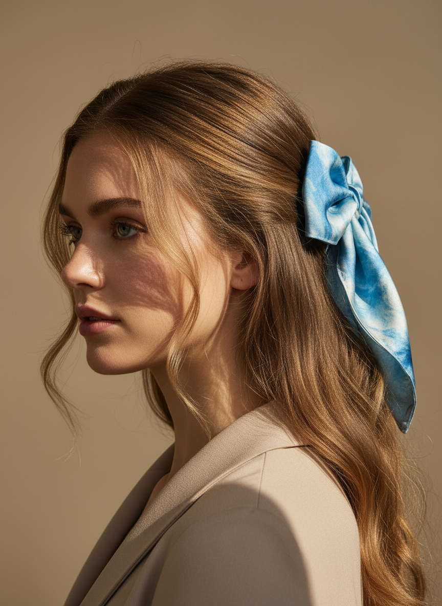 Monet Square Scrunchies with Pearl