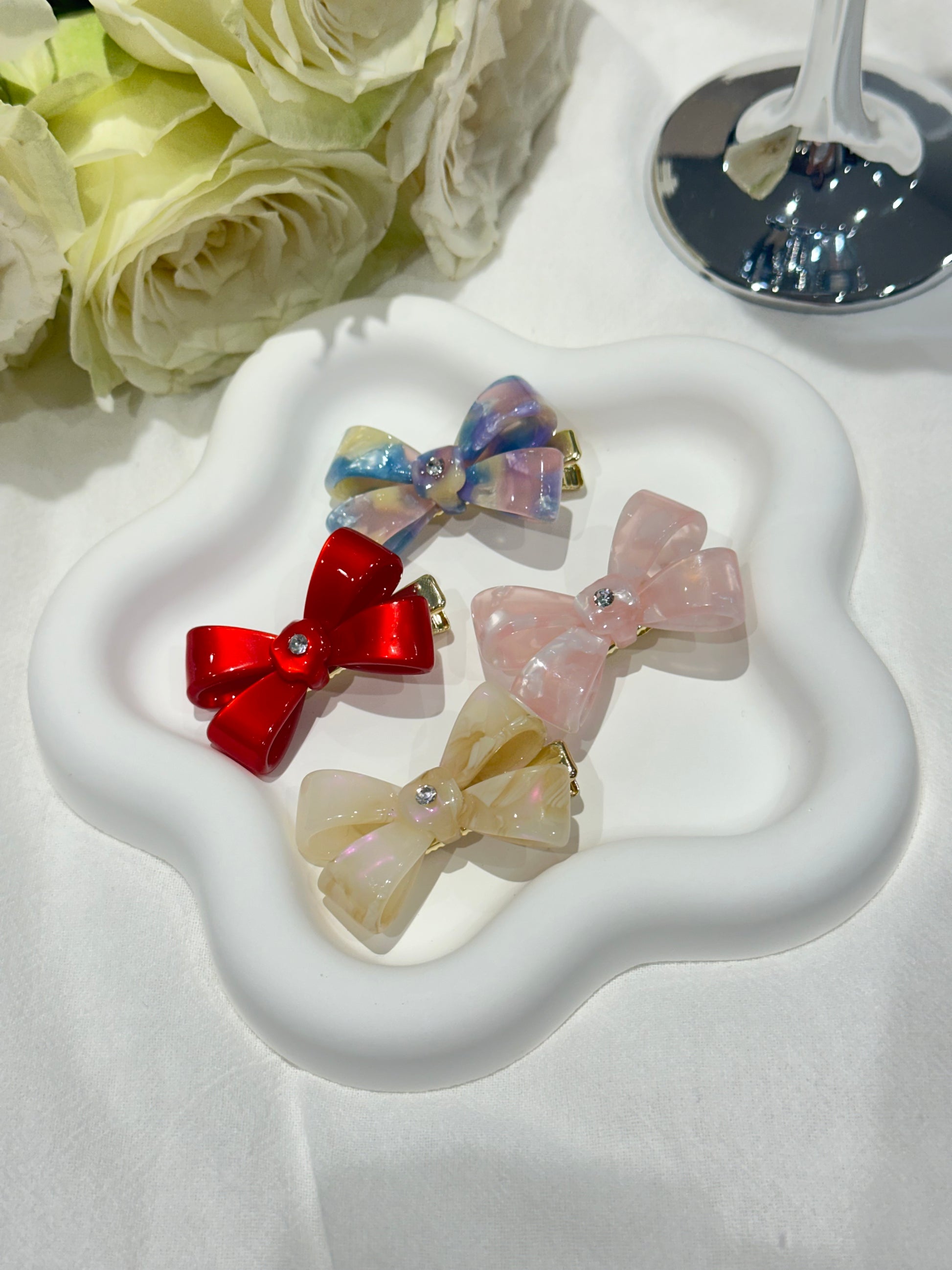 Red  Bow Hair Clip