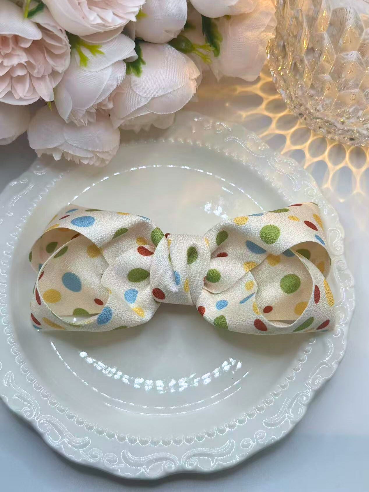 Bernice Medium Polka Bow Clip