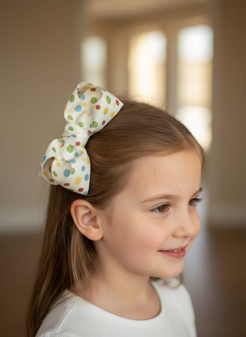 Bernice Medium Polka Bow Clip