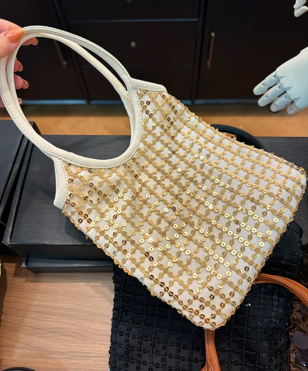 Mini Metallic Evelyn Tote