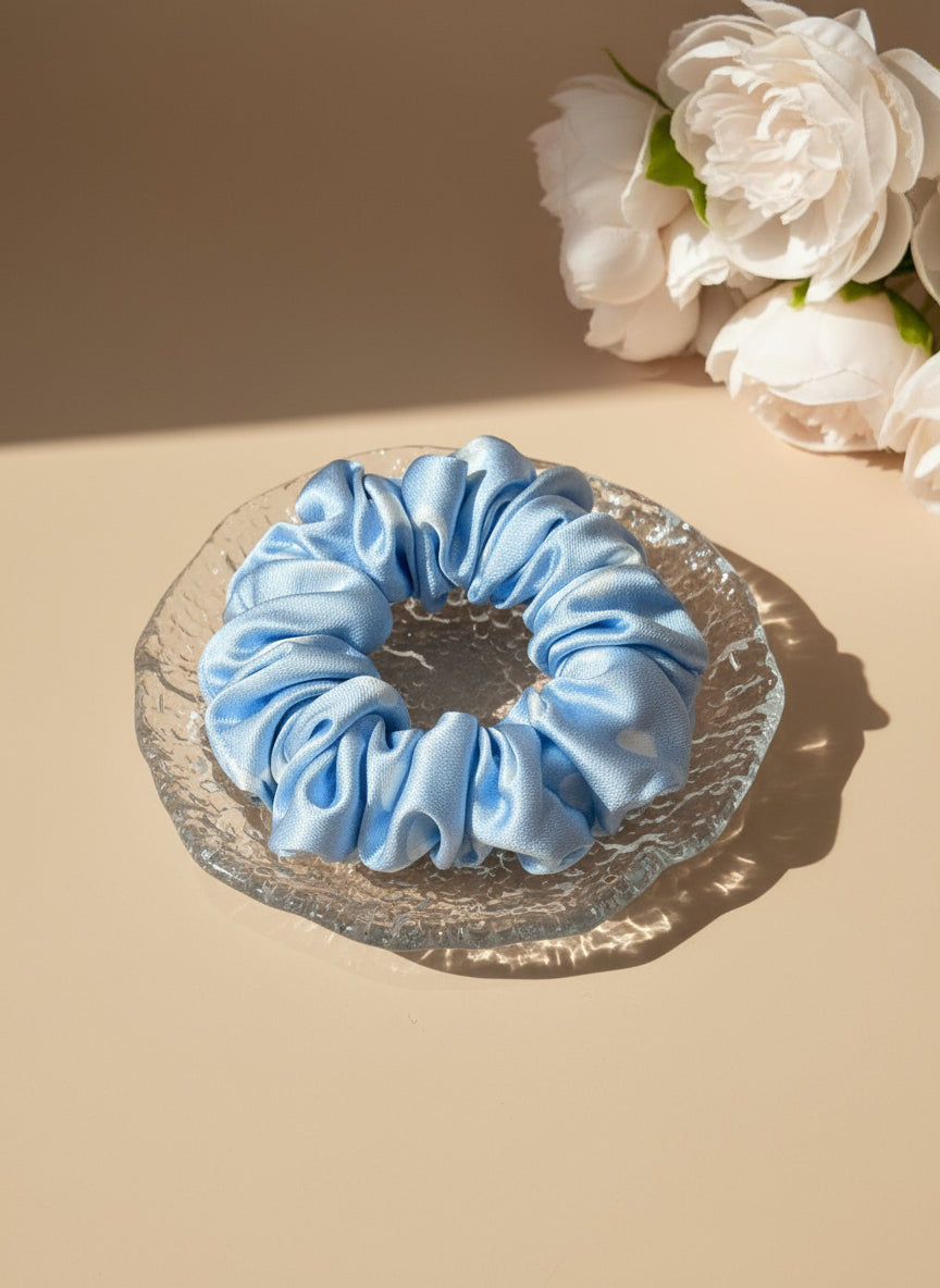 Small Dahlia Polka Mulberry Silk Scrunchies