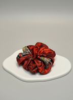 Medium Dahlia Mulberry Silk Scrunchies