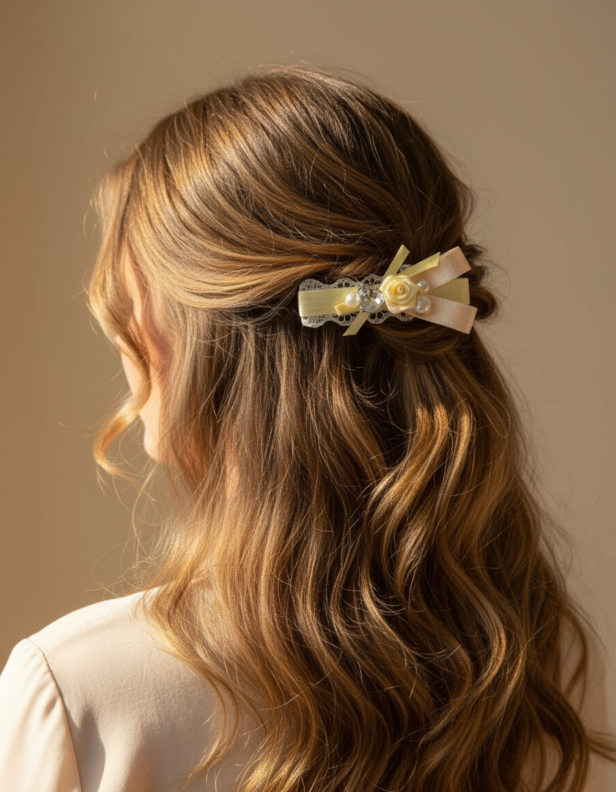 Hailey Rose Polka-Dot  Flat Bow