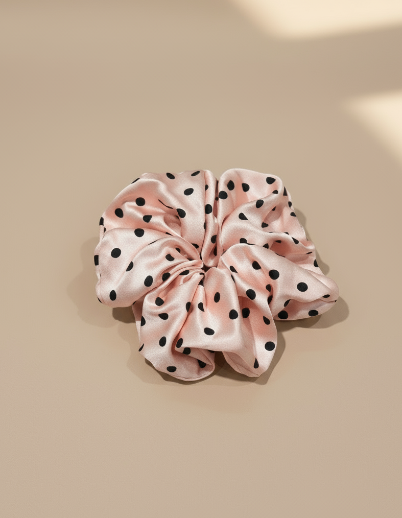 X-Large Dahlia Polka Dots Scrunchies