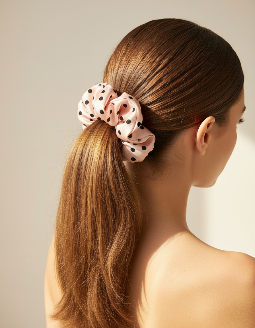 Medium Dahlia Mulberry Silk Scrunchies