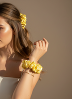 Medium Dahlia Mulberry Silk Scrunchies