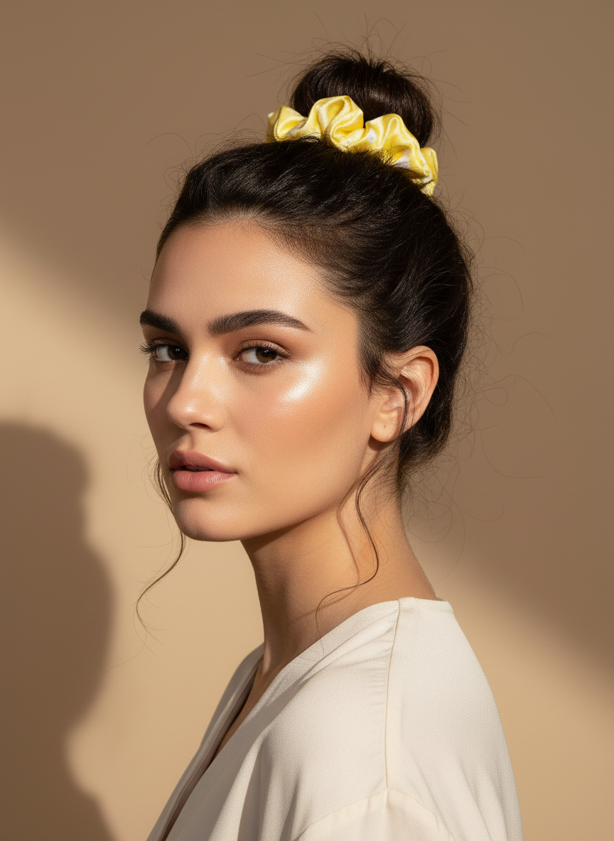 Medium Dahlia Mulberry Silk Scrunchies