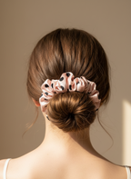 Small Dahlia Polka Mulberry Silk Scrunchies