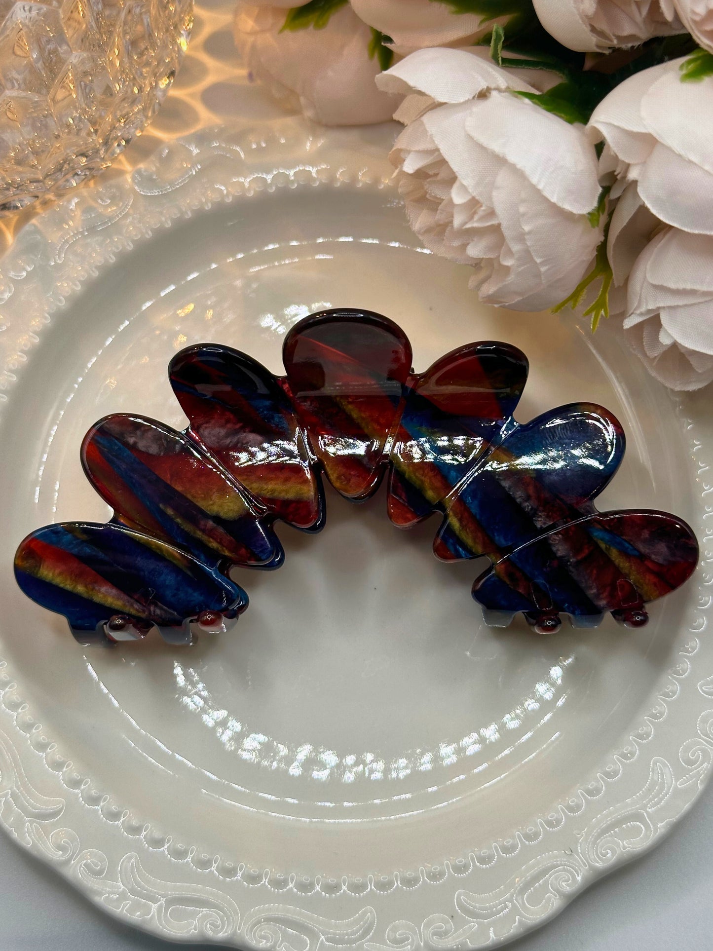 Peacock Hair Claw