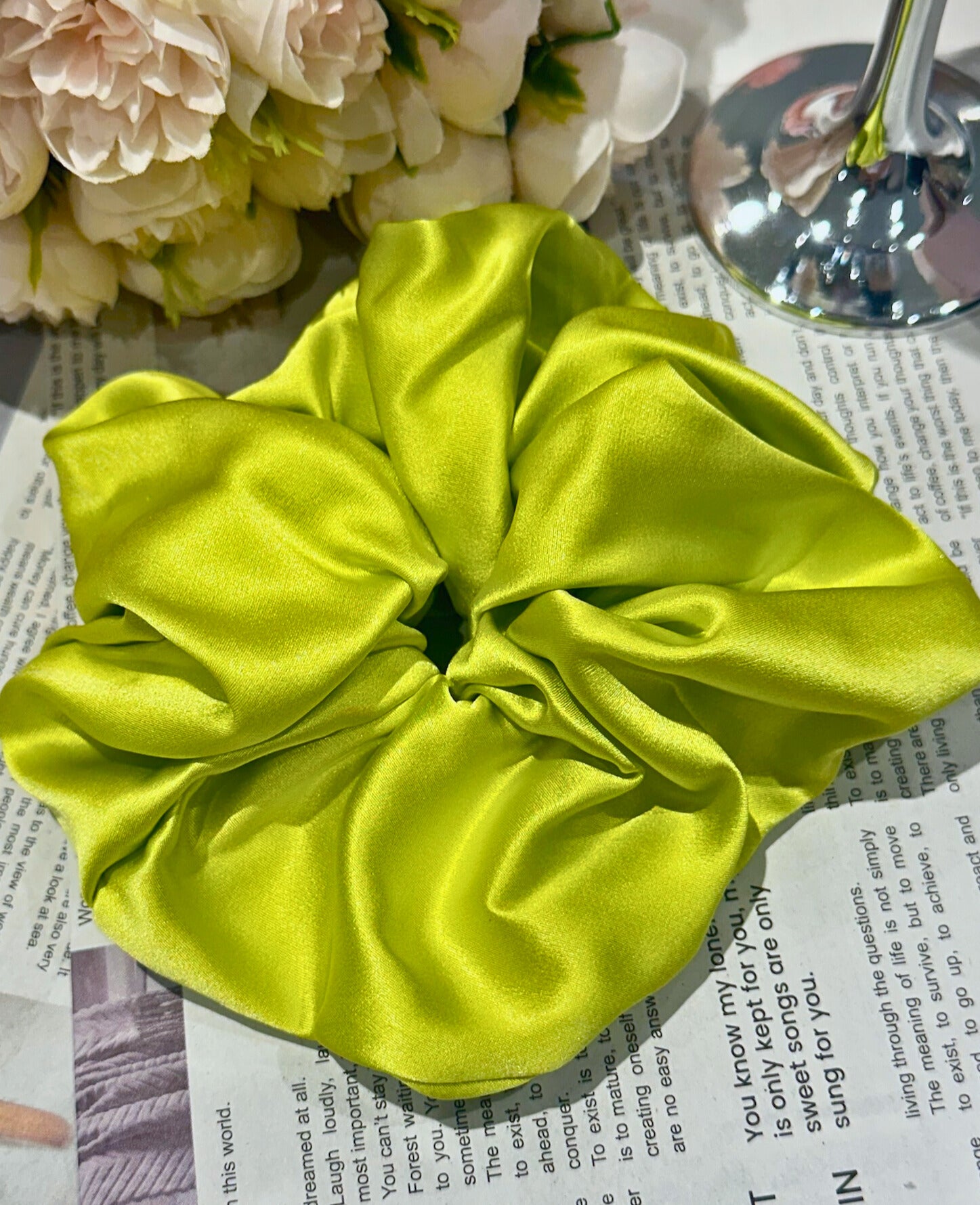 X-Large Dahlia Mulberry Silk Scrunchies