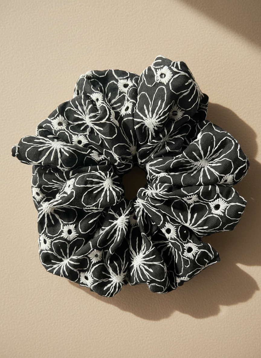 XL Midnight Daisy Scrunchie