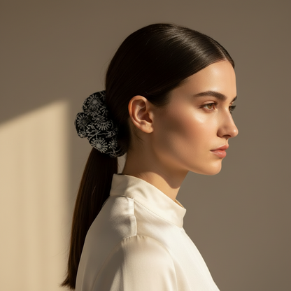 XL Midnight Daisy Scrunchie