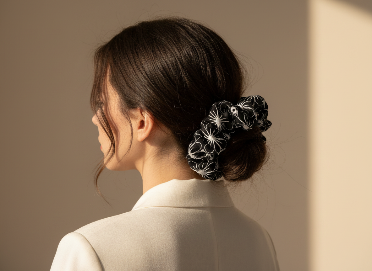 XL Midnight Daisy Scrunchie