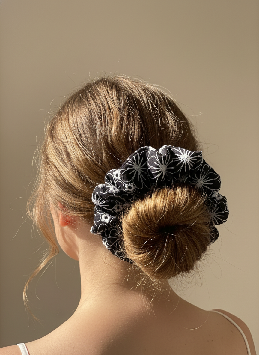 XL Midnight Daisy Scrunchie