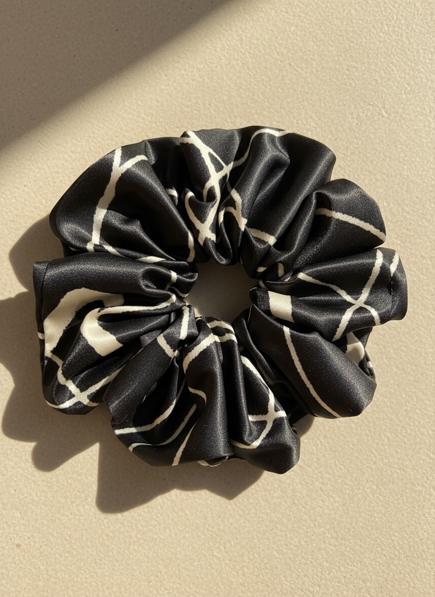 XL Noir Linear Scrunchie