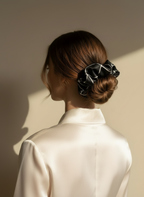 XL Noir Linear Scrunchie