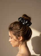 Large Noir Linear Scrunchie